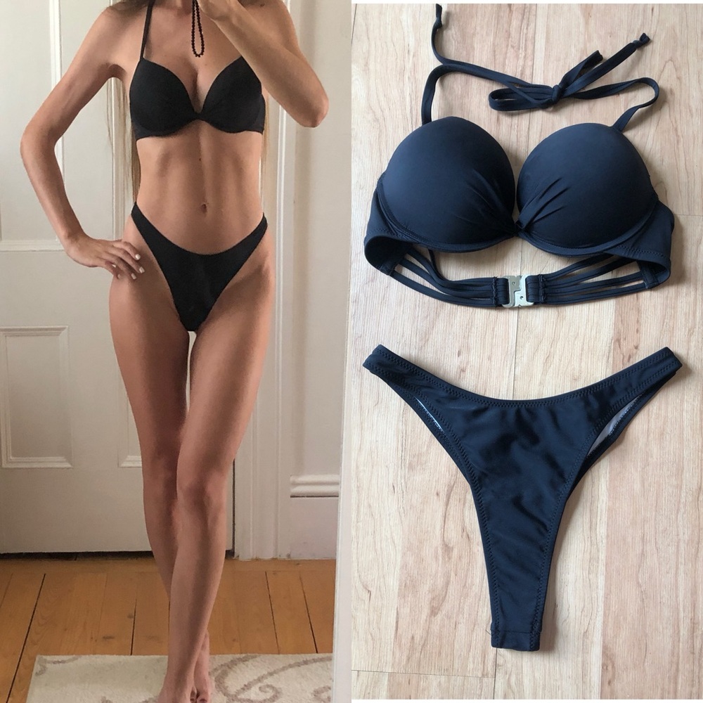 Black Bikini Set Top + Bottoms XS
